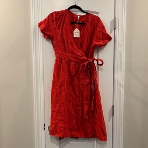 Elegant Red Wrap Dress